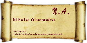 Nikola Alexandra névjegykártya