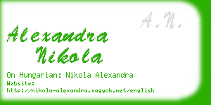 alexandra nikola business card